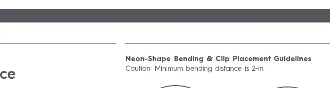 Bending guidelines for the light strip.