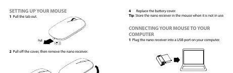 Setup steps for battery and receiver