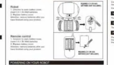 Battery installation for robot and remote control