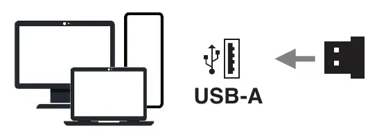 Installation diagram showing USB-A connection.