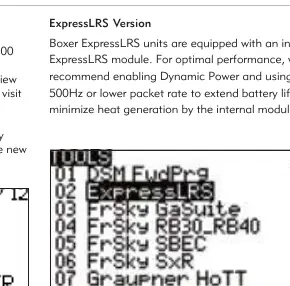 Model settings menu