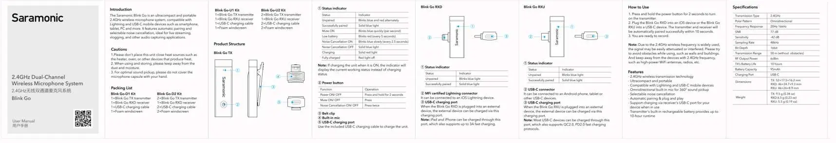 Saramonic Blink Go product structure and components