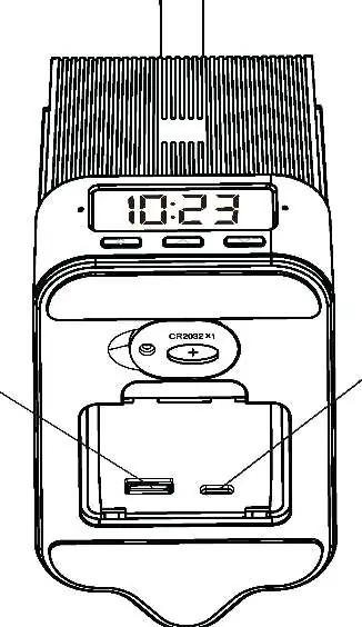 Rear ports and battery compartment