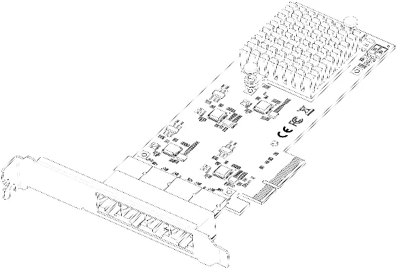 Product Diagram of the 4-Port 2.5GBase-T Ethernet Network Adapter Card