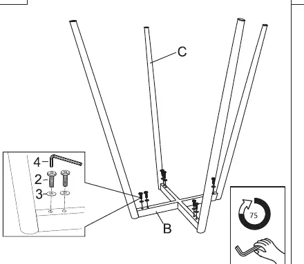 Steps 1 and 2: Assembling the base and pedal.