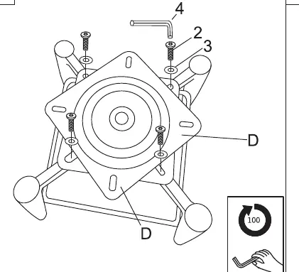 Step 3: Attaching the turntable.