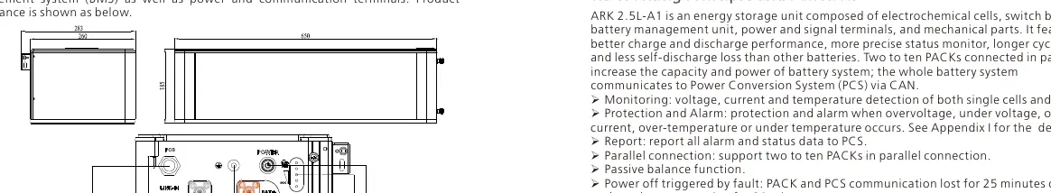 Battery dimensions and connector face introduction