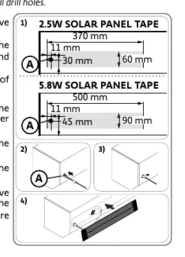 Installing the solar panel with adhesive tape