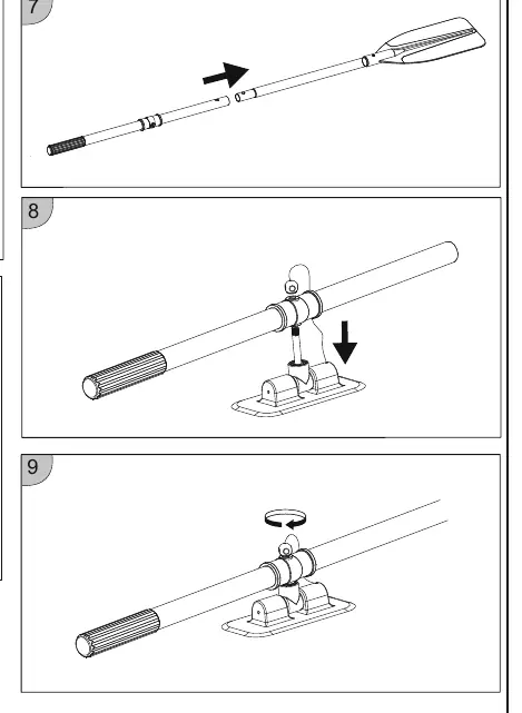 Oar assembly and installation