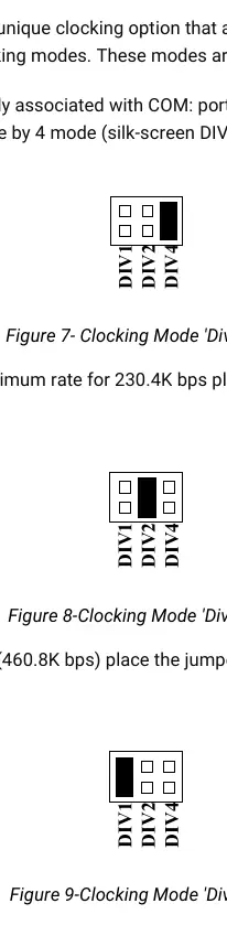 Clock Mode Jumper Settings