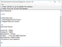 CAC Port Configuration Menu