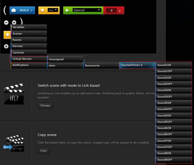 Block scene configuration