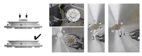 Blade flange and bolt mounting sequence.