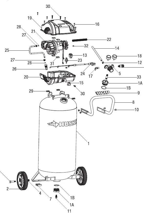 Service parts exploded view