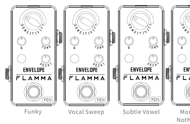 Suggested knob positions for various filter effects.