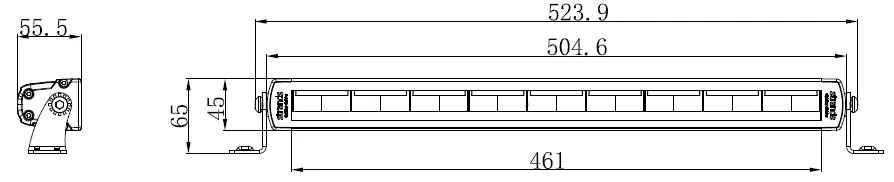 Dimensions of the Siberia NG 20-Inch Warning Light LED Bar