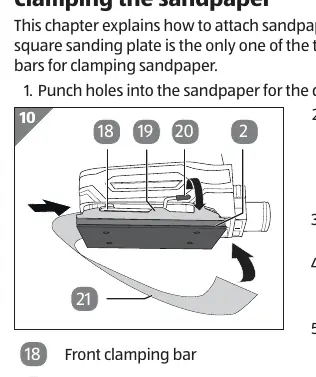 Clamping the sandpaper
