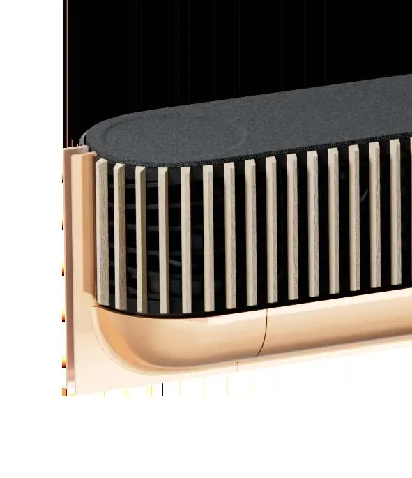 Close-up of the soundbar side profile