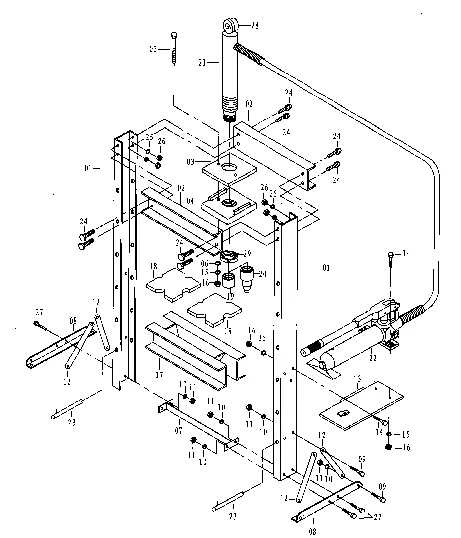 10 Ton Floor Utility Press parts diagram