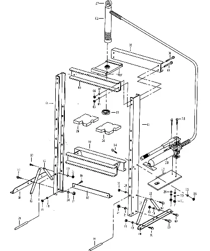 20 Ton Floor Utility Press parts diagram