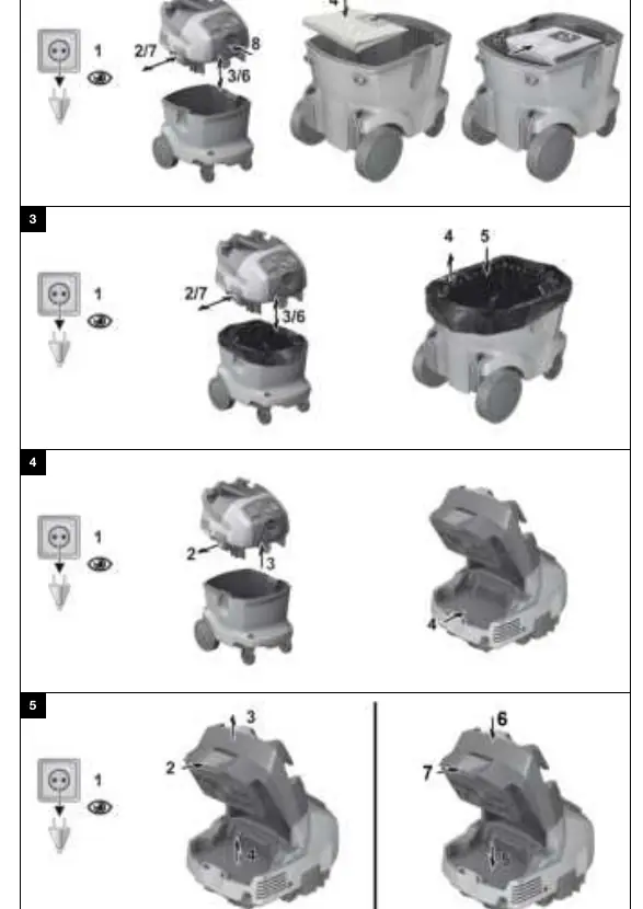 Assembly and bag installation steps