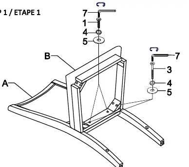 Step 1: Attaching the back to the seat frame