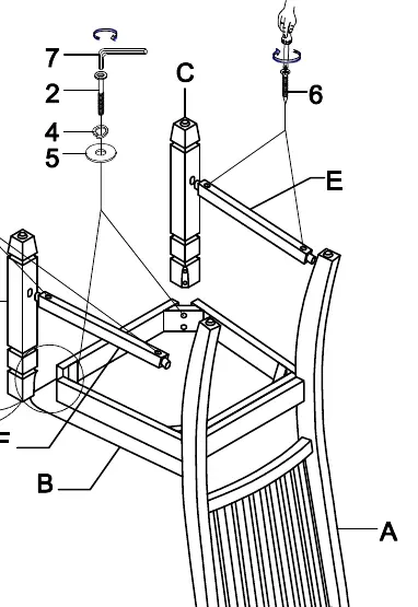 Step 2: Attaching the front legs and stretchers