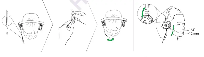 Adjusting the headband and microphone position
