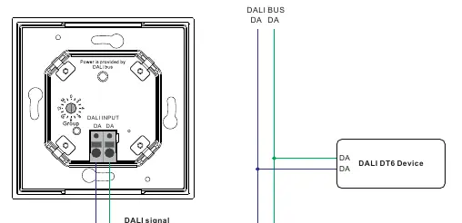 Wiring diagram for the DALI controller