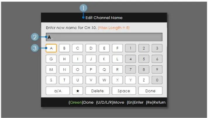 Edit Channel Name Interface