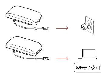 Charging the speakerphone.