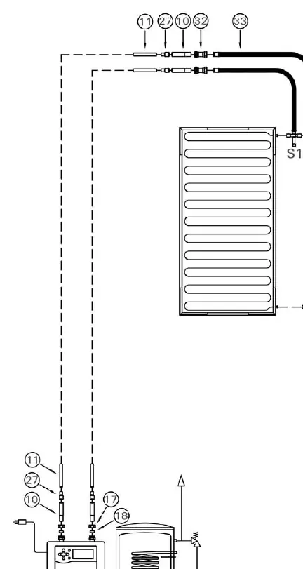 DHW Solar Pack piping layout