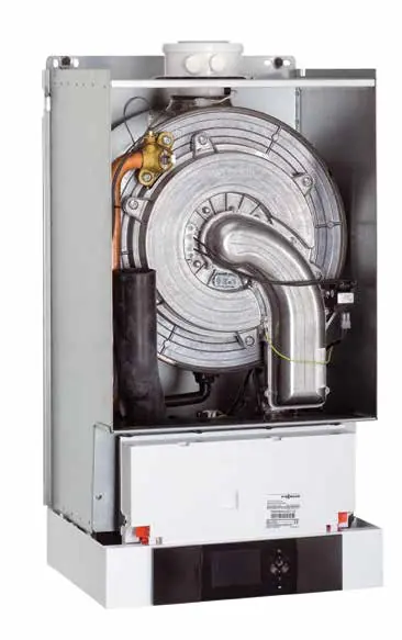 Internal view of the Vitodens 200-W boiler.