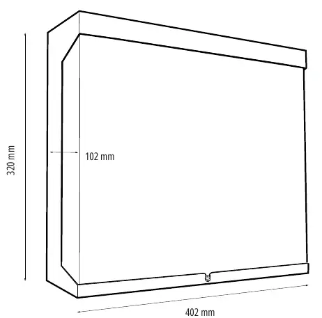 Control panel dimensions diagram