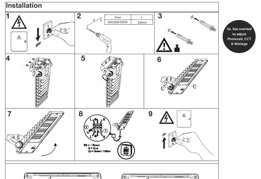 Installation steps 1-9