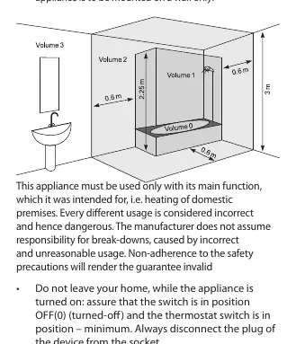 Bathroom installation zone diagram (Volume 2)