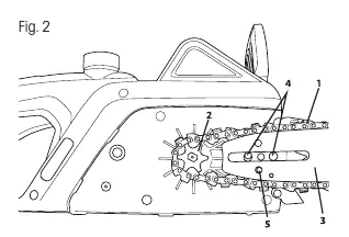 Installing the guide bar and chain