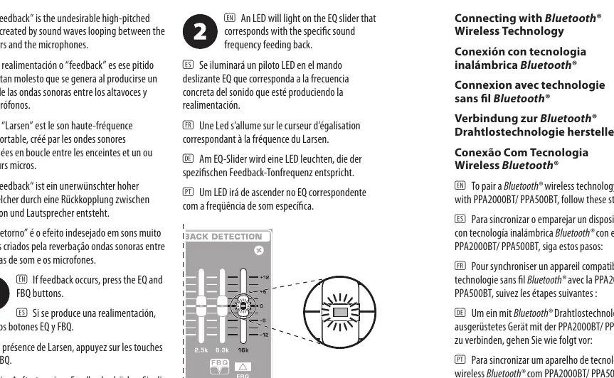 FBQ Feedback Detection system interface.