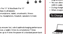 Diagram showing how to charge the power bank.