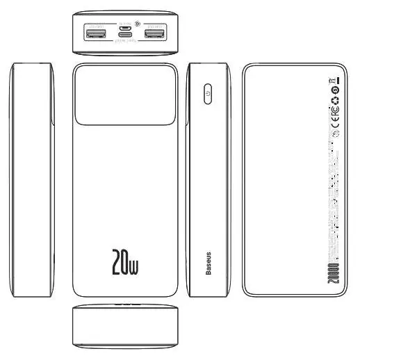 Product diagram showing ports and layout