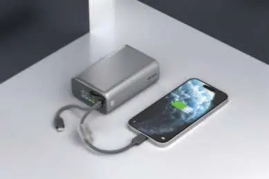 Power bank in use