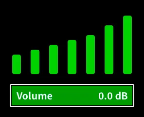 Volume adjustment screen