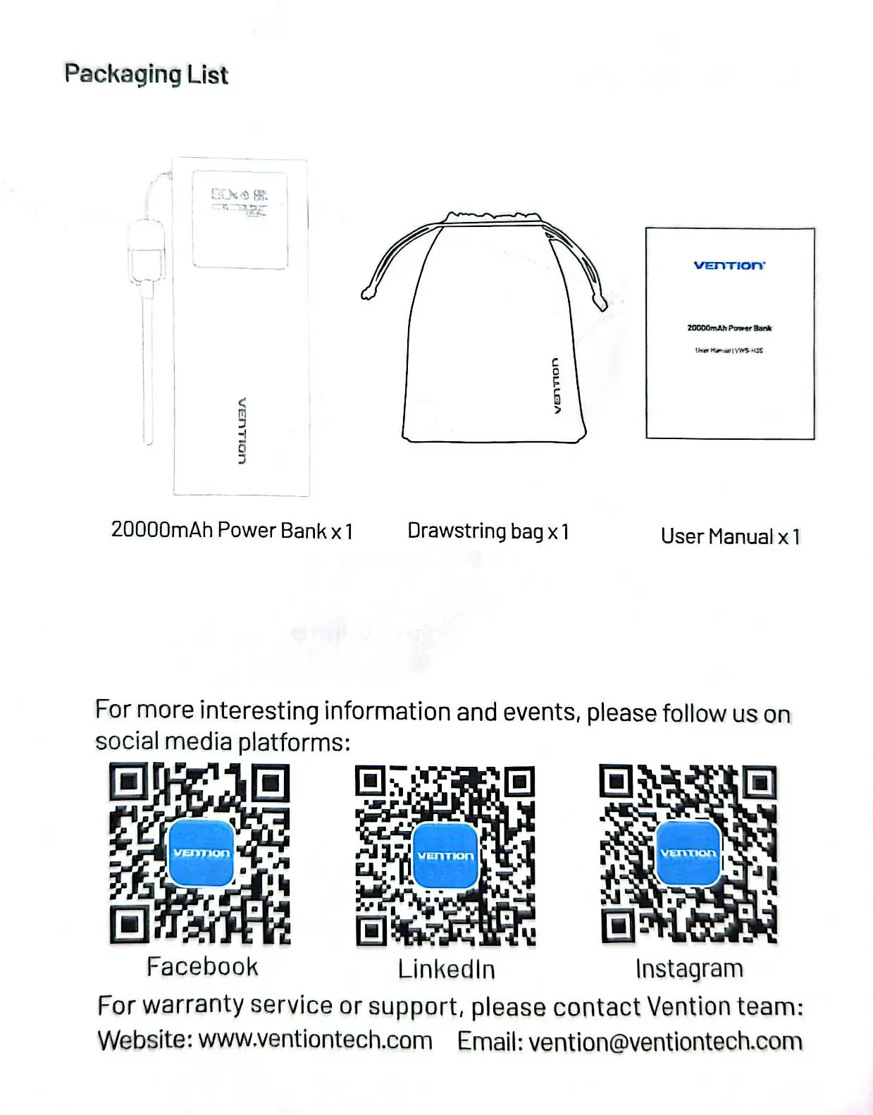 Packaging List