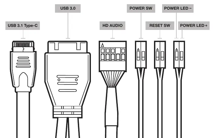 Front I/O connector diagram.