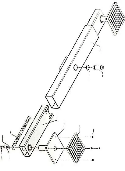 Exploded view of the axle traverse components