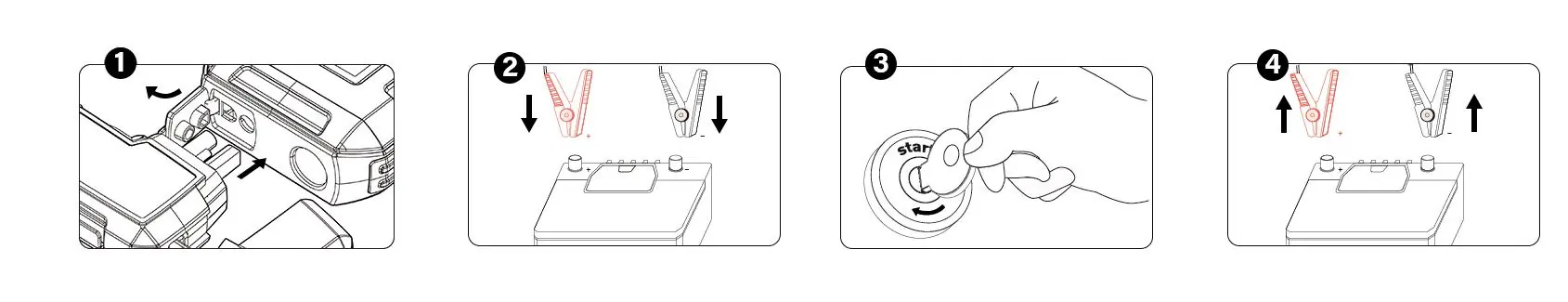 Jump starting procedure steps