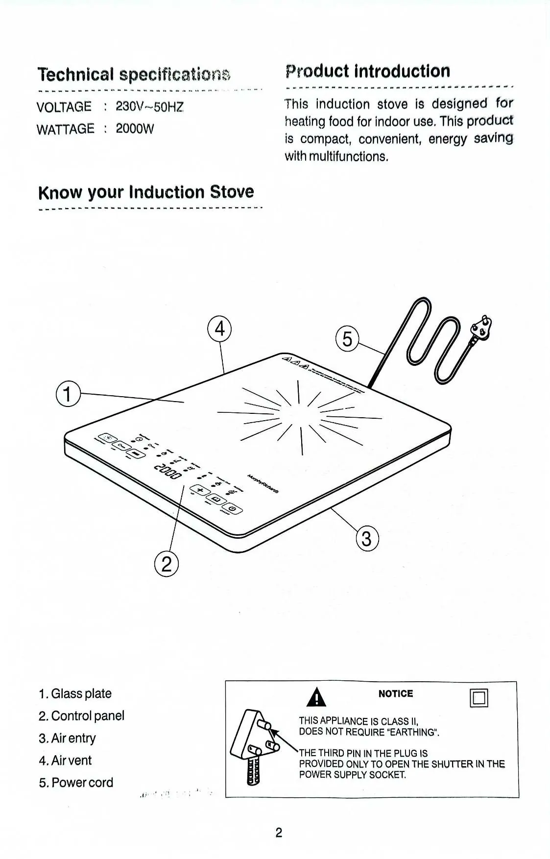 Induction stove components diagram