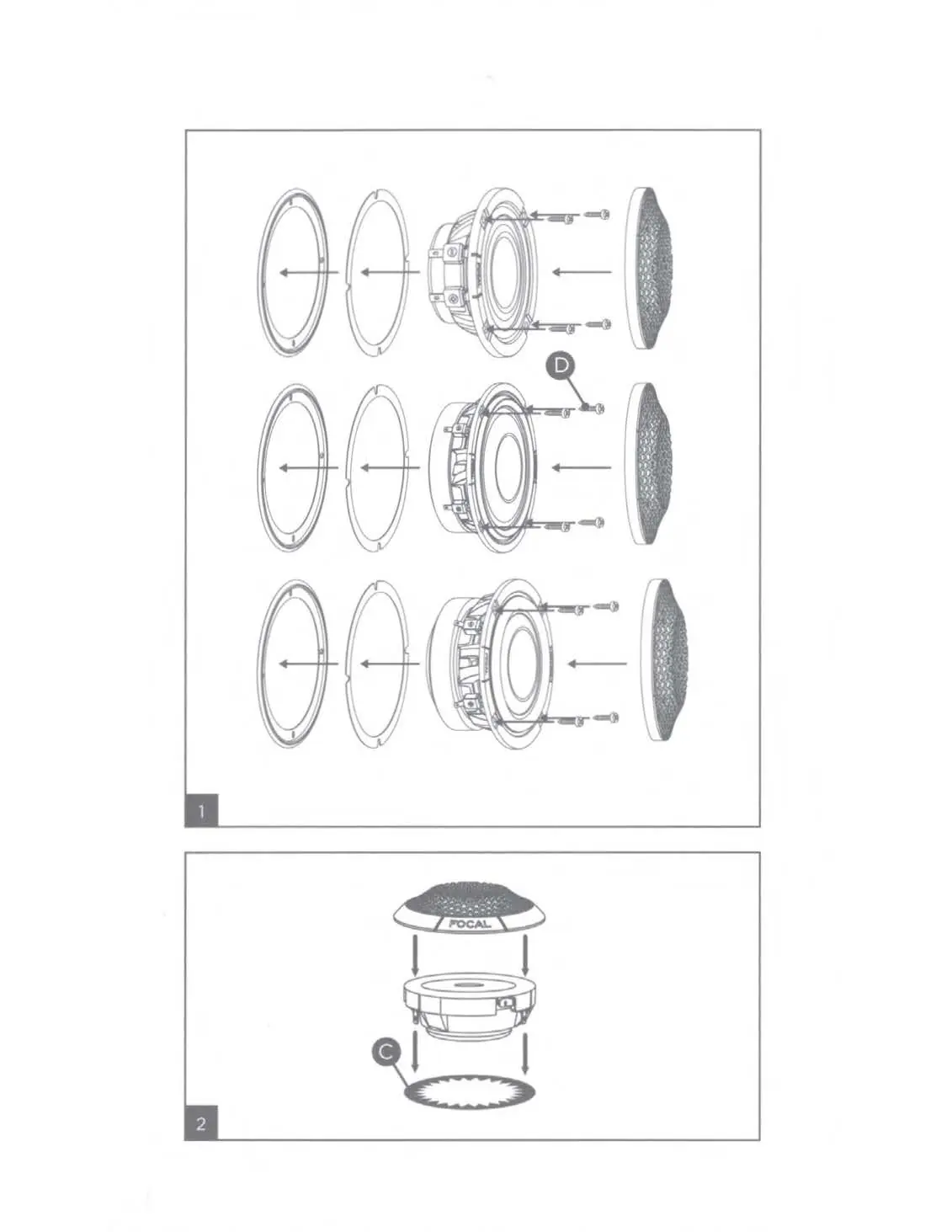 Speaker assembly and grille mounting