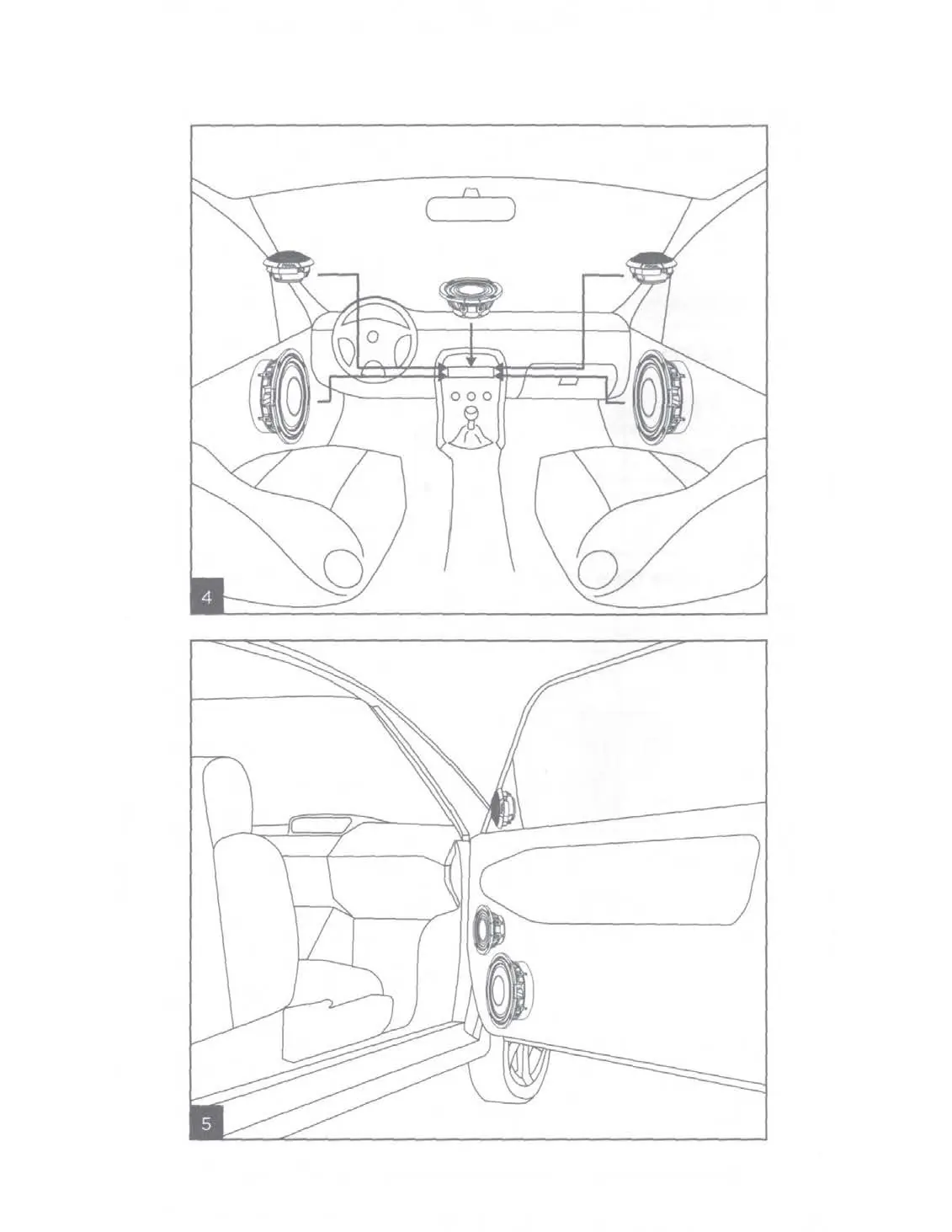 Typical installation locations in a vehicle