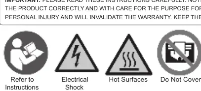 Safety warning icons.